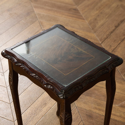 英国 クラシック ガラストップ ネストテーブル