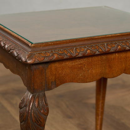 英国 クラシック ガラストップ ネストテーブル