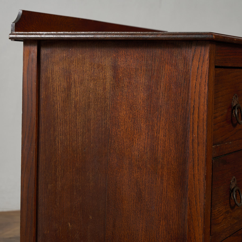 英国 クラシック オーク材 3段チェスト