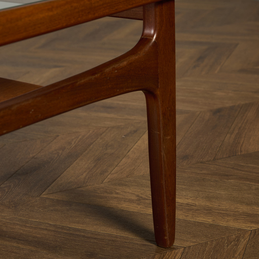 ロングジョン ヴィンテージ ガラストップ コーヒーテーブル