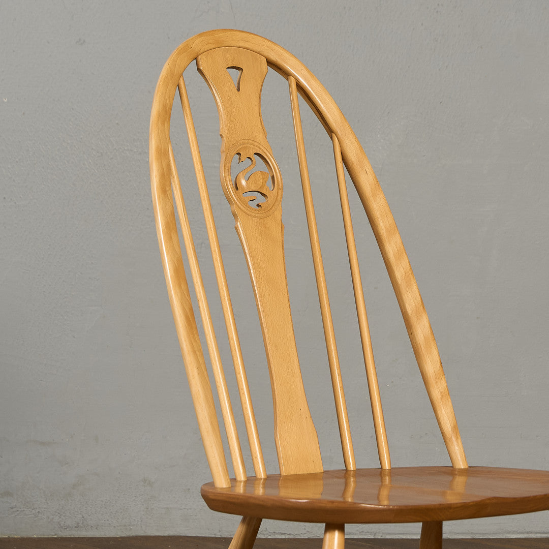 アーコール ERCOL スワンバックチェア ラウンドメタルラベル #97076