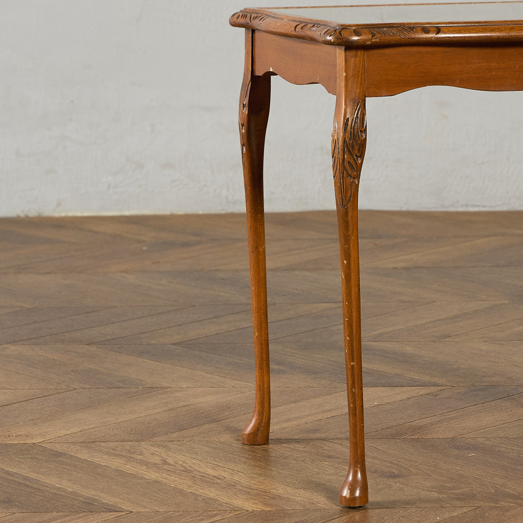 英国 クラシック ガラストップ ネストテーブル #95562