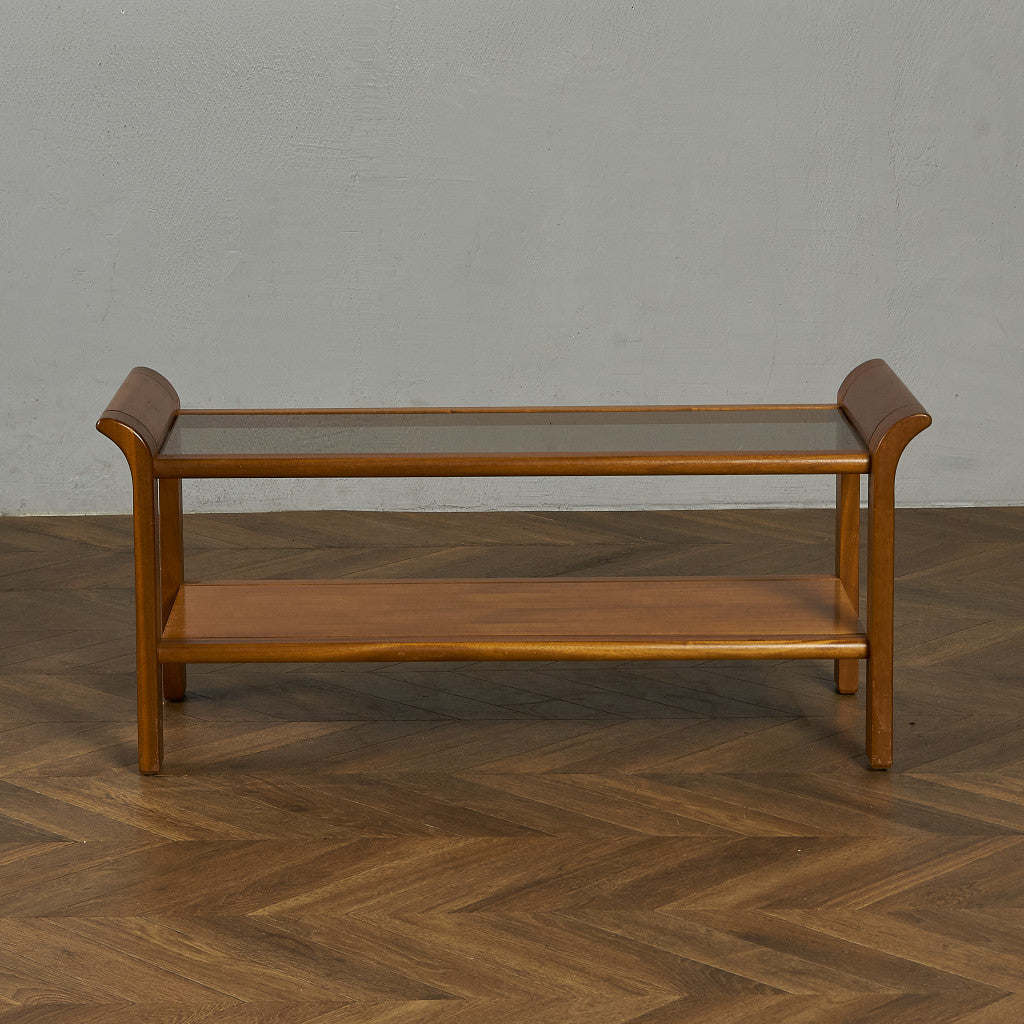 英国 ヴィンテージ スモーク ガラストップ コーヒーテーブル センターテーブル