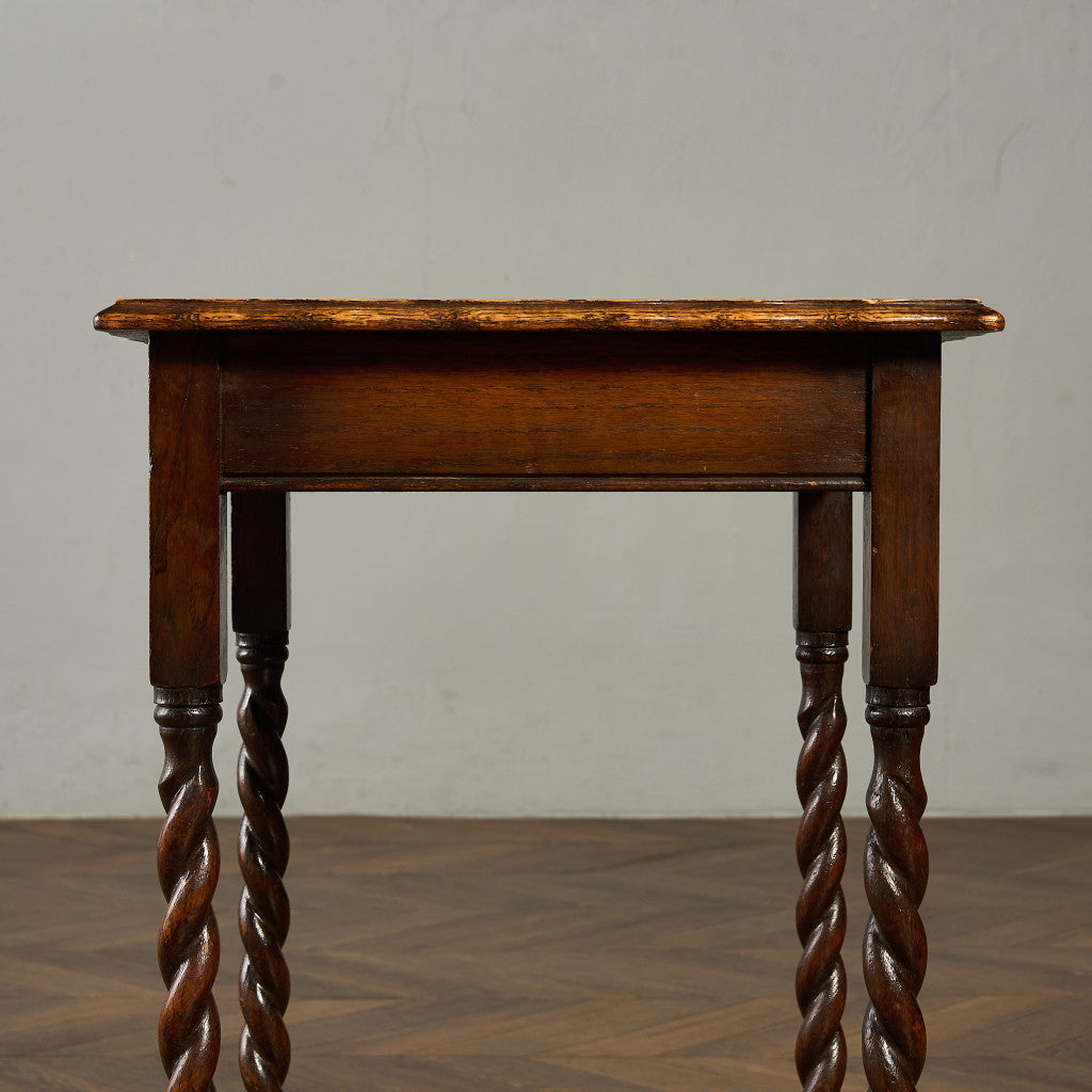 希少　英国　オーク材　サイドテーブル　花台　ろくろ　クラシック　イギリス　S 英国 クラシック オーク材 サイドテーブル #94341 – camori