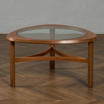 ヴィンテージ トライアングル ガラストップテーブル