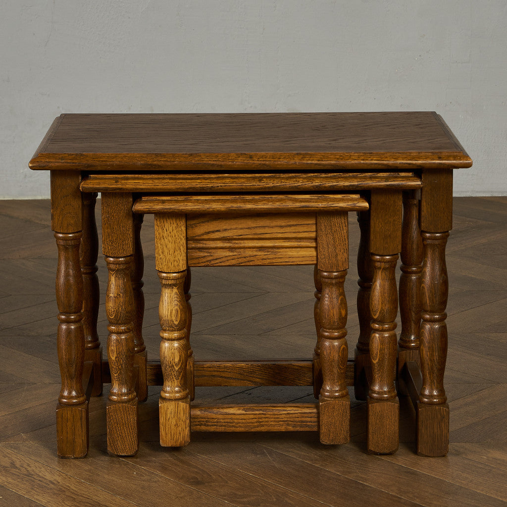 英国 クラシック オーク材 ネストテーブル #89838