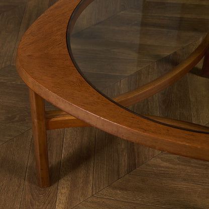 ヴィンテージ トライアングル ガラストップテーブル