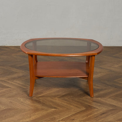 英国 ヴィンテージ スモーク ガラストップ コーヒーテーブル センターテーブル