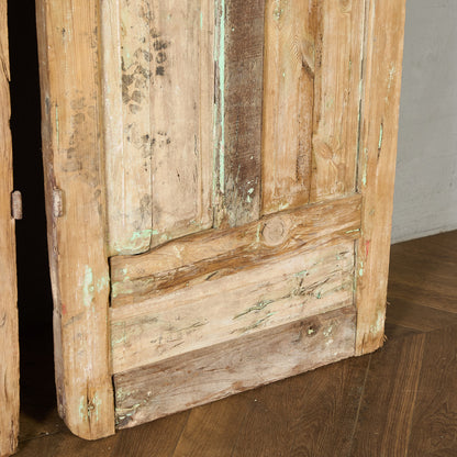 英国 アンティーク 両開き 鉄格子 ウッド ドア 2点セット