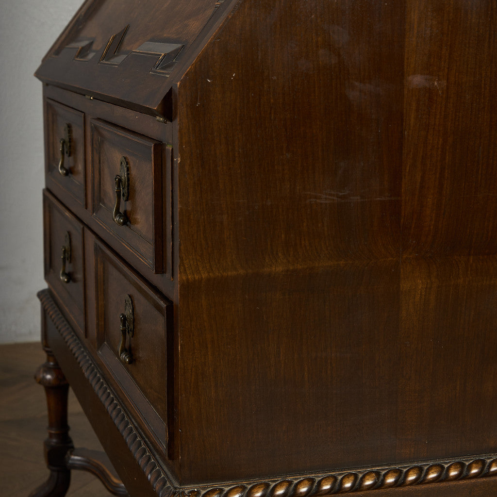 英国 アンティーク ビューロー ブックケース