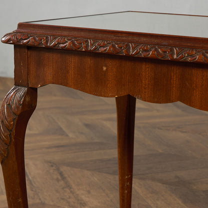 英国 クラシック ガラストップ ネストテーブル