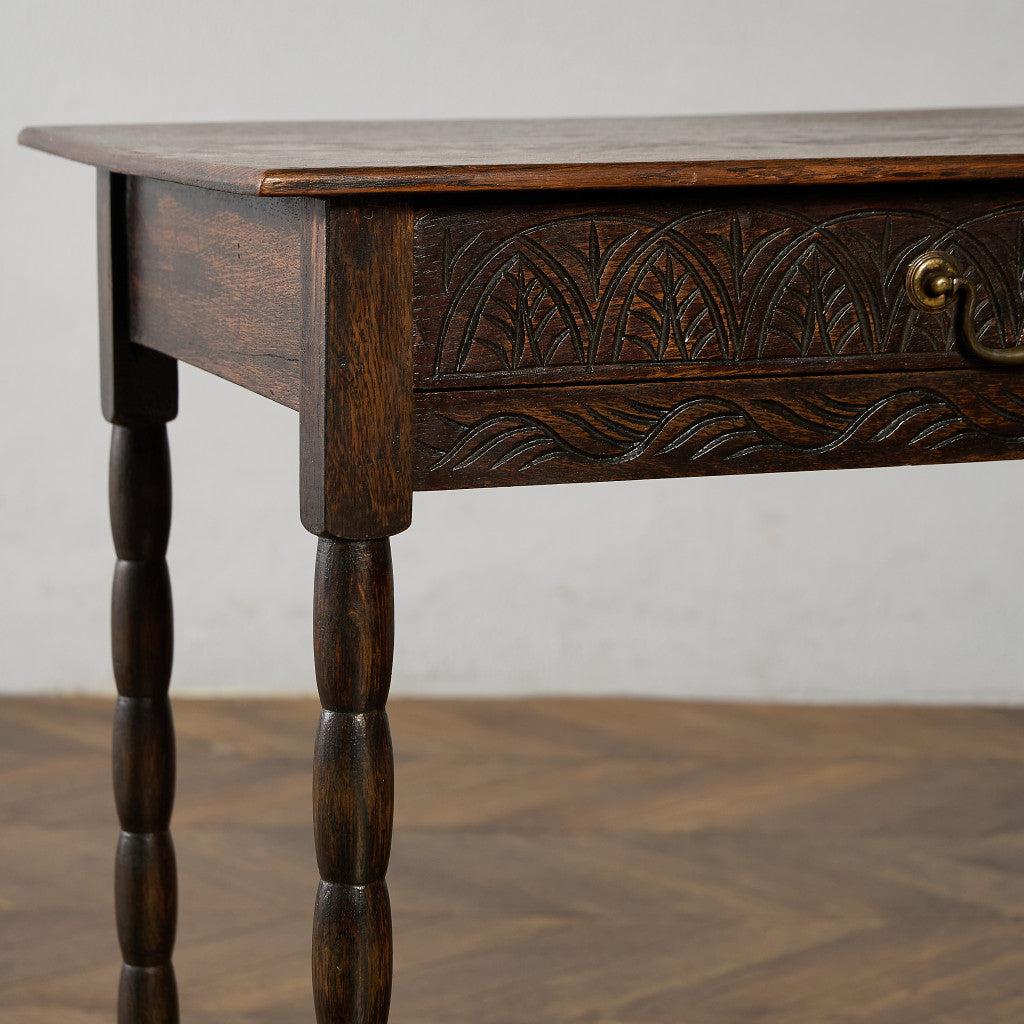 英国 クラシック オーク材 サイドテーブル