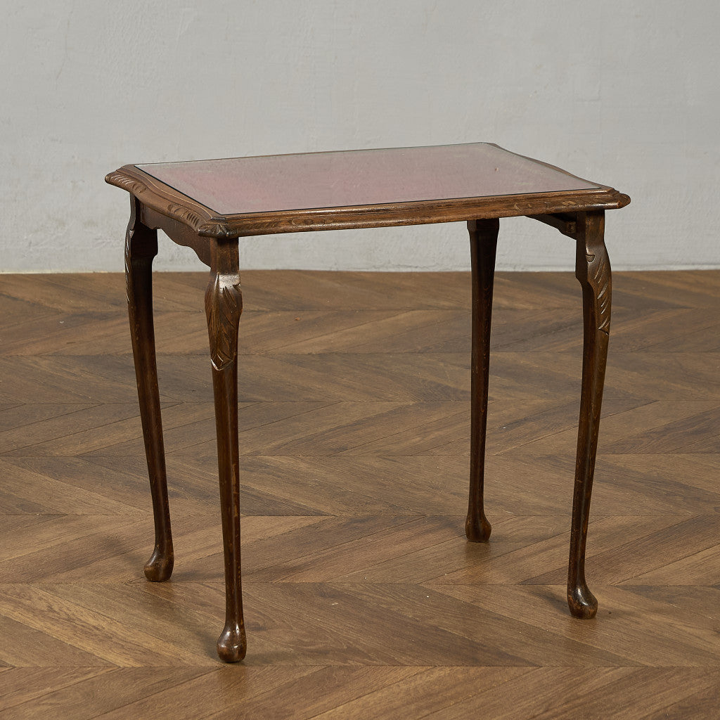 英国 クラシック ガラストップ ネストテーブル