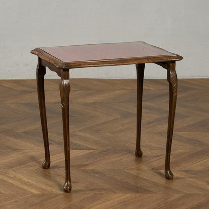 英国 クラシック ガラストップ ネストテーブル