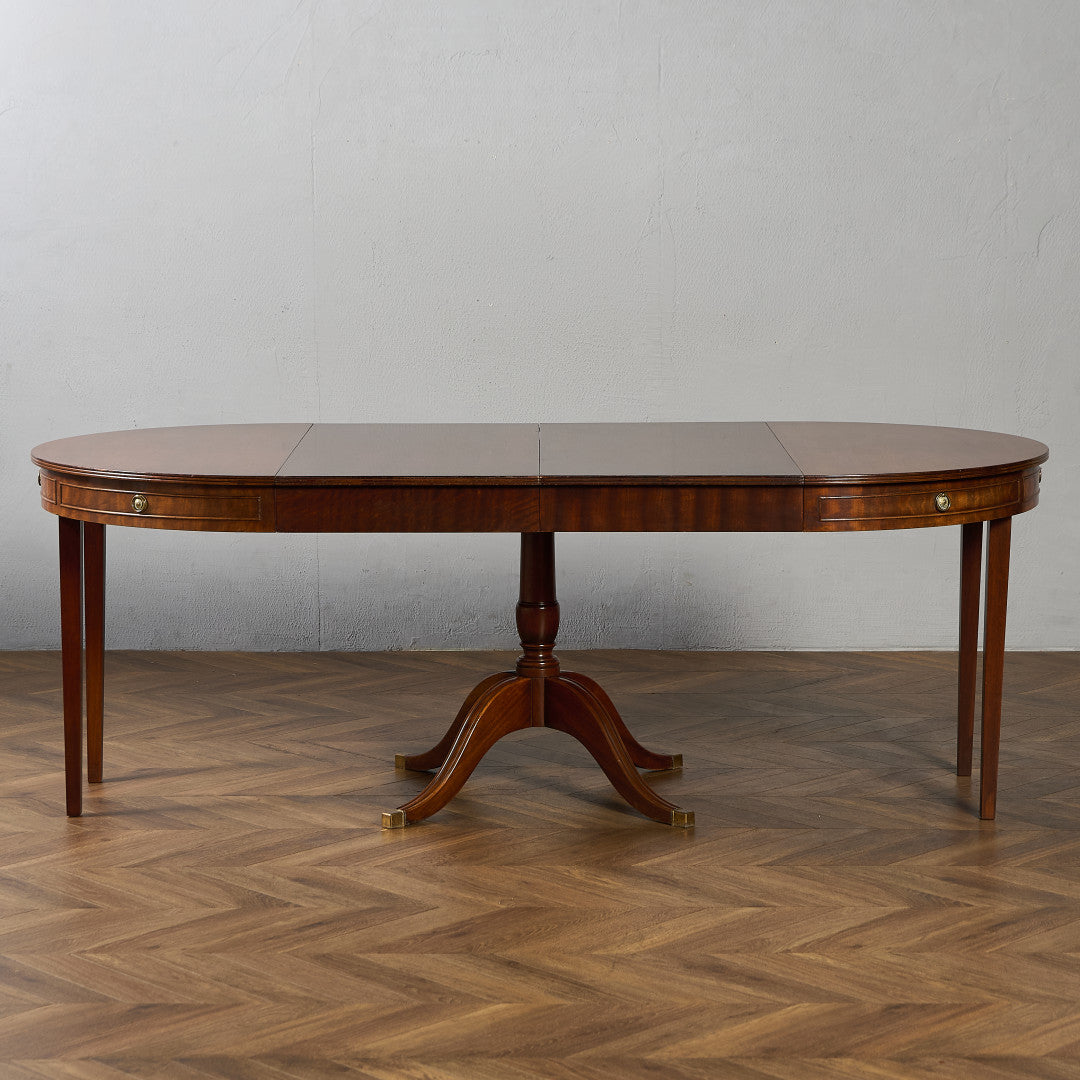 英国 クラシック エクステンション ラウンド ロング ダイニングテーブル
