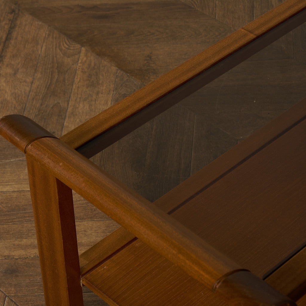 英国 ヴィンテージ スモーク ガラストップ コーヒーテーブル センターテーブル