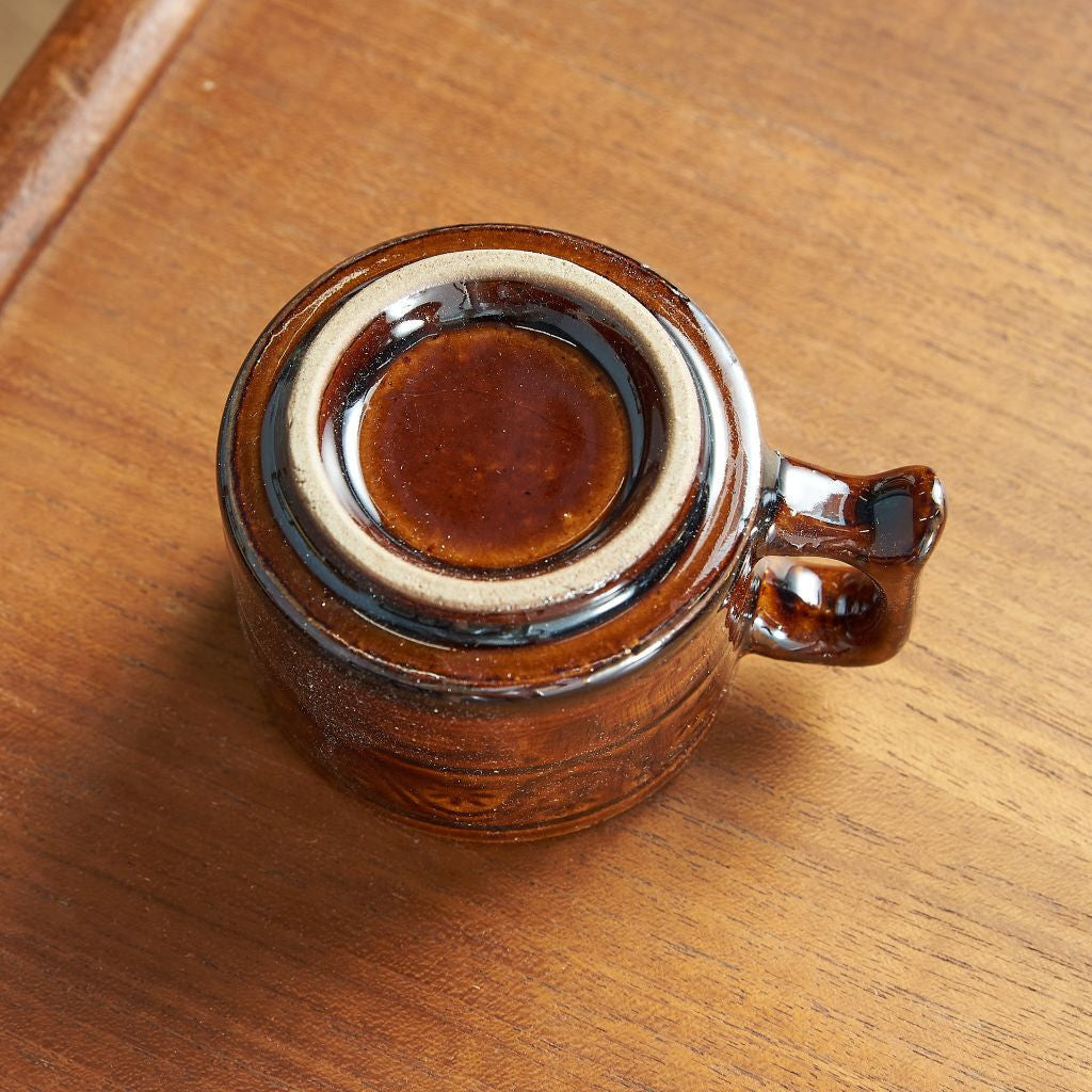 FLOWER STAMP CUP&SAUCER / BROWN