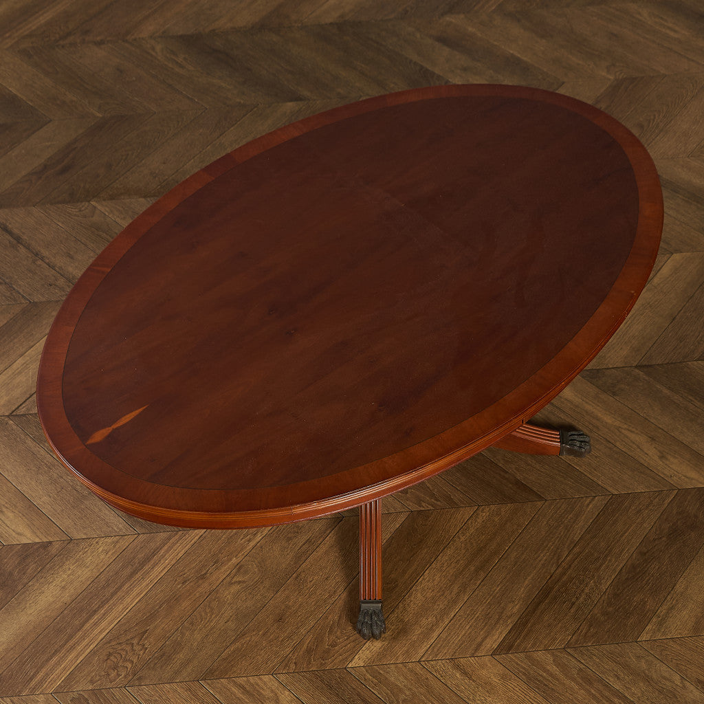英国 クラシック イチイ材 オーバル センターテーブル