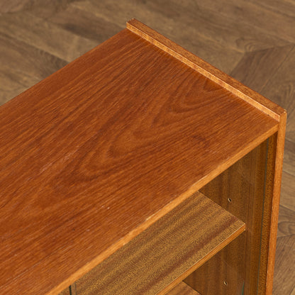 英国 ヴィンテージ ナロー ガラス ブックケース 食器棚