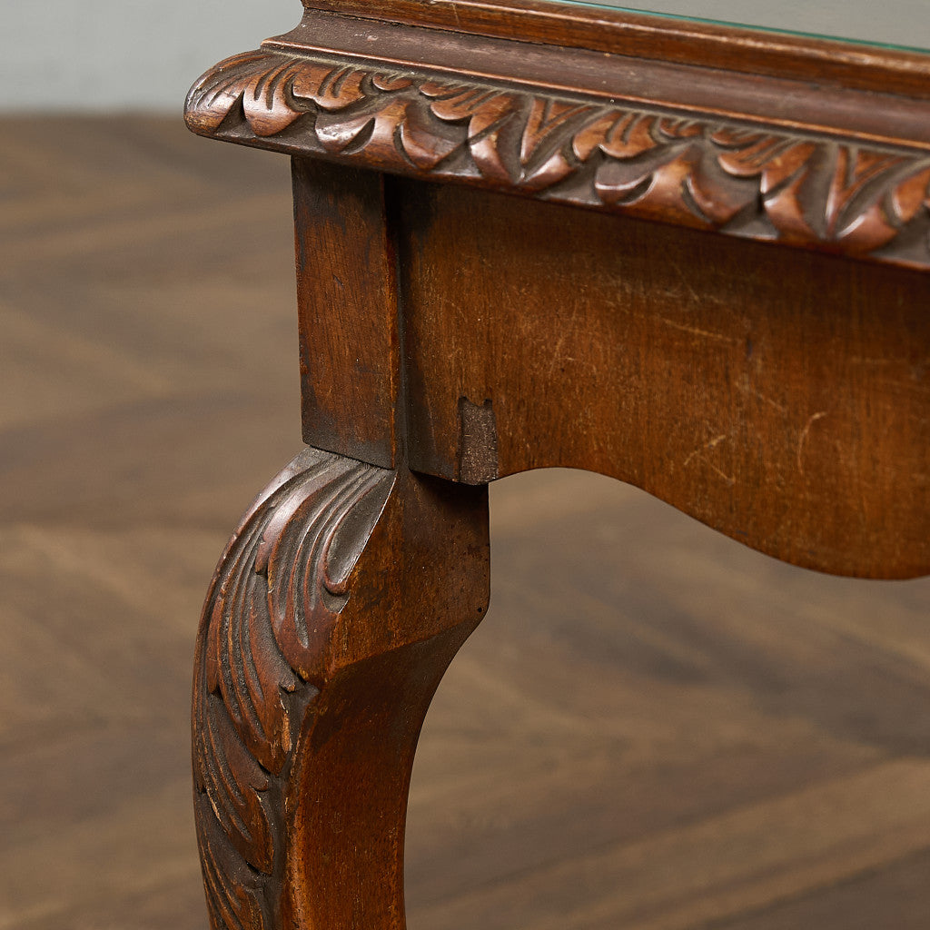 英国 クラシック ガラストップ ネストテーブル