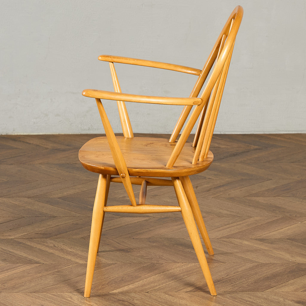 【最終値下！】アーコール　フープバックチェア　ヴィンテージ　ERCOL 4本 アーコール（ERCOL）フープバックチェア6本バー4脚セット【無垢