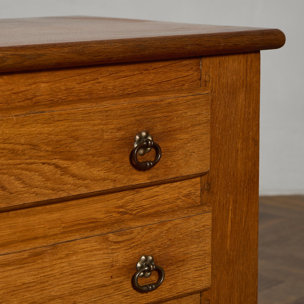 英国 クラシック オーク材 3段 チェスト