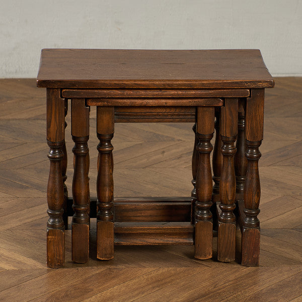 英国 クラシック オーク材 ネストテーブル