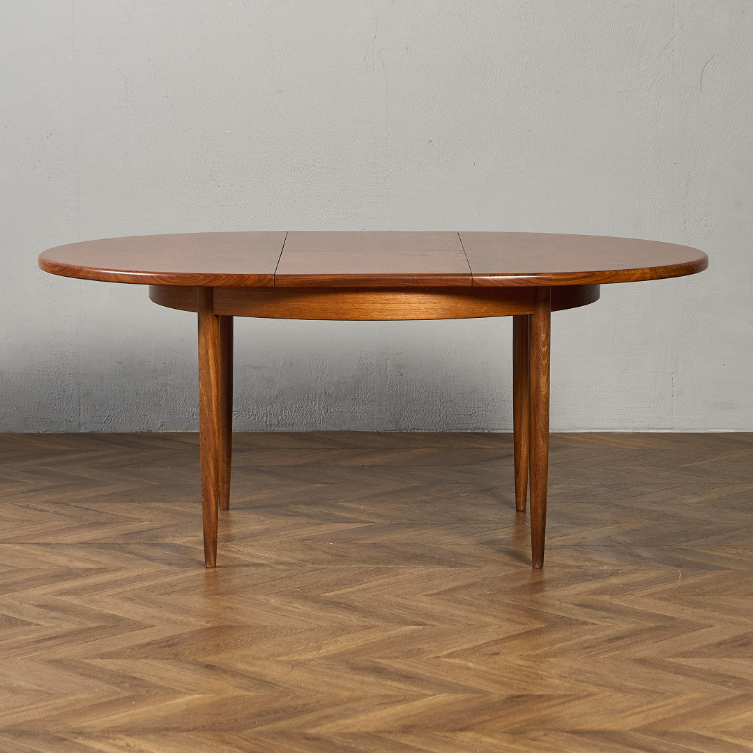 エクステンション ラウンド ダイニングテーブル 天板再塗装済み