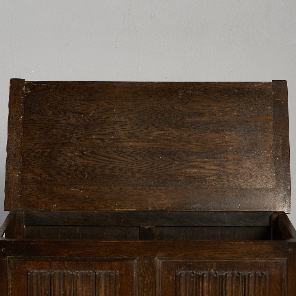 英国 クラシック オーク材 ブランケットボックス