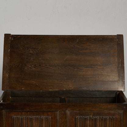 英国 クラシック オーク材 ブランケットボックス