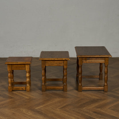 英国 クラシック オーク材 ネストテーブル #89838