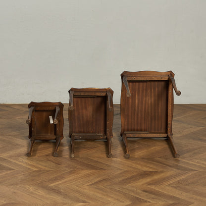 英国 クラシック ガラストップ ネストテーブル