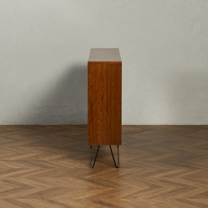 ヴィンテージ ガラスブックケース カスタム アイアン ヘアピンレッグ