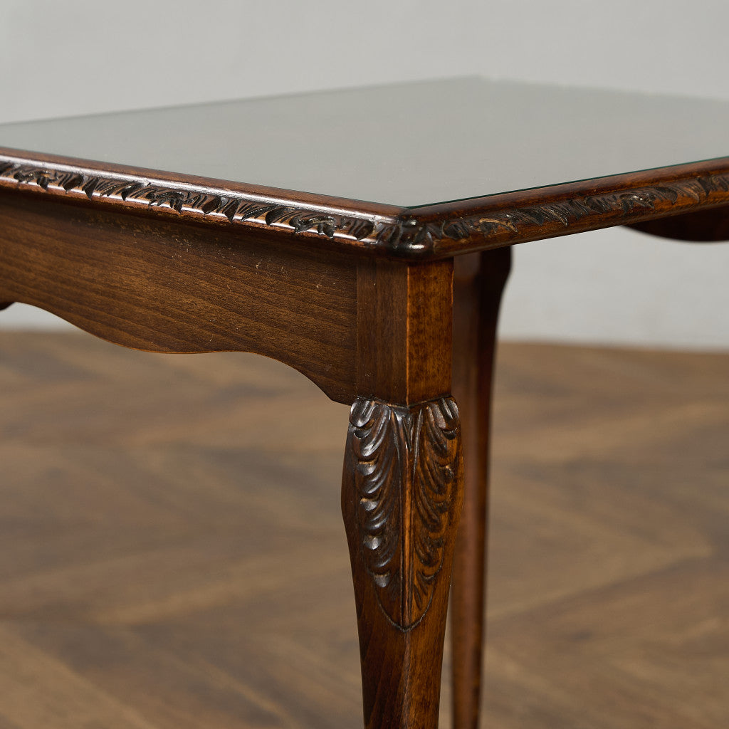 英国 クラシック ガラストップ ネストテーブル