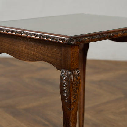 英国 クラシック ガラストップ ネストテーブル