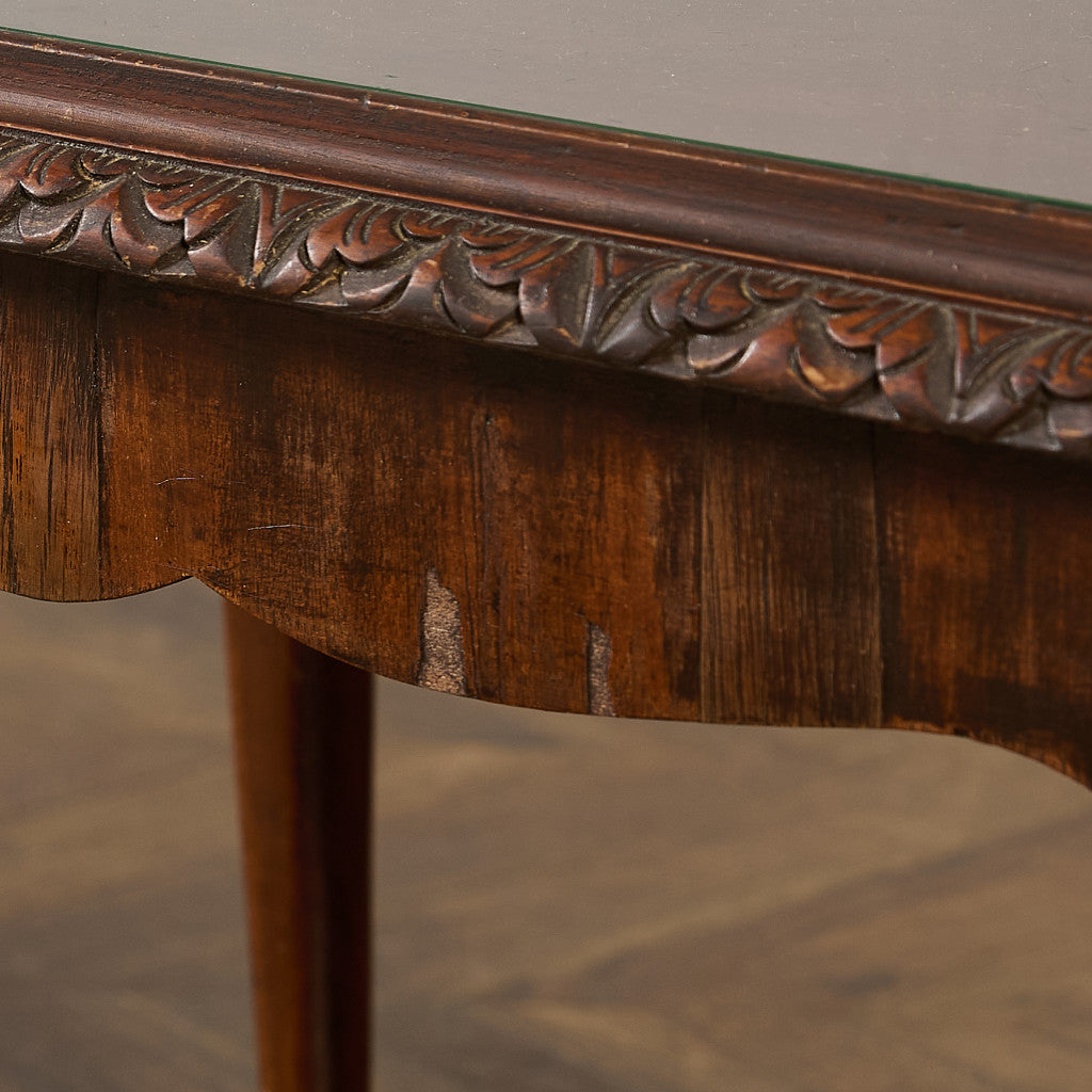 英国 クラシック ガラストップ ネストテーブル