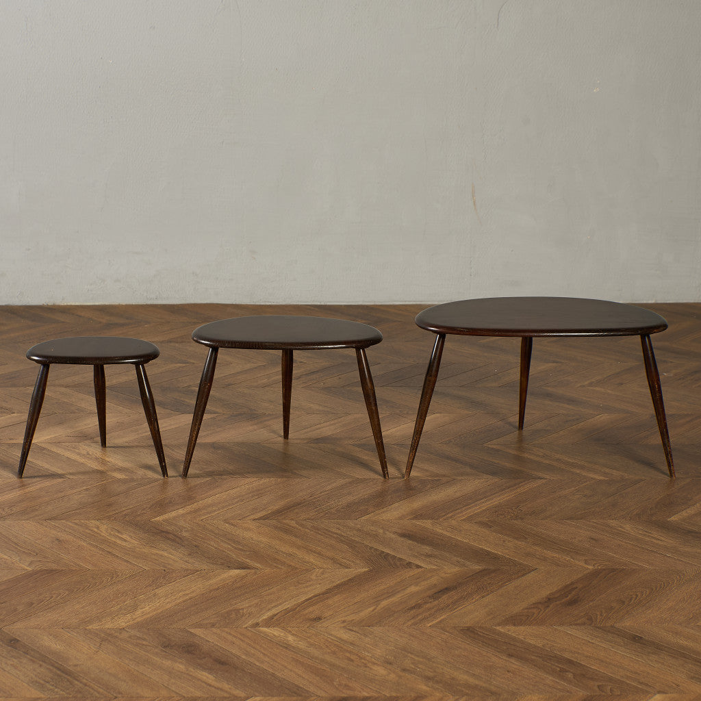 ヴィンテージ ネストテーブル ぺブルテーブル ブルーラベル