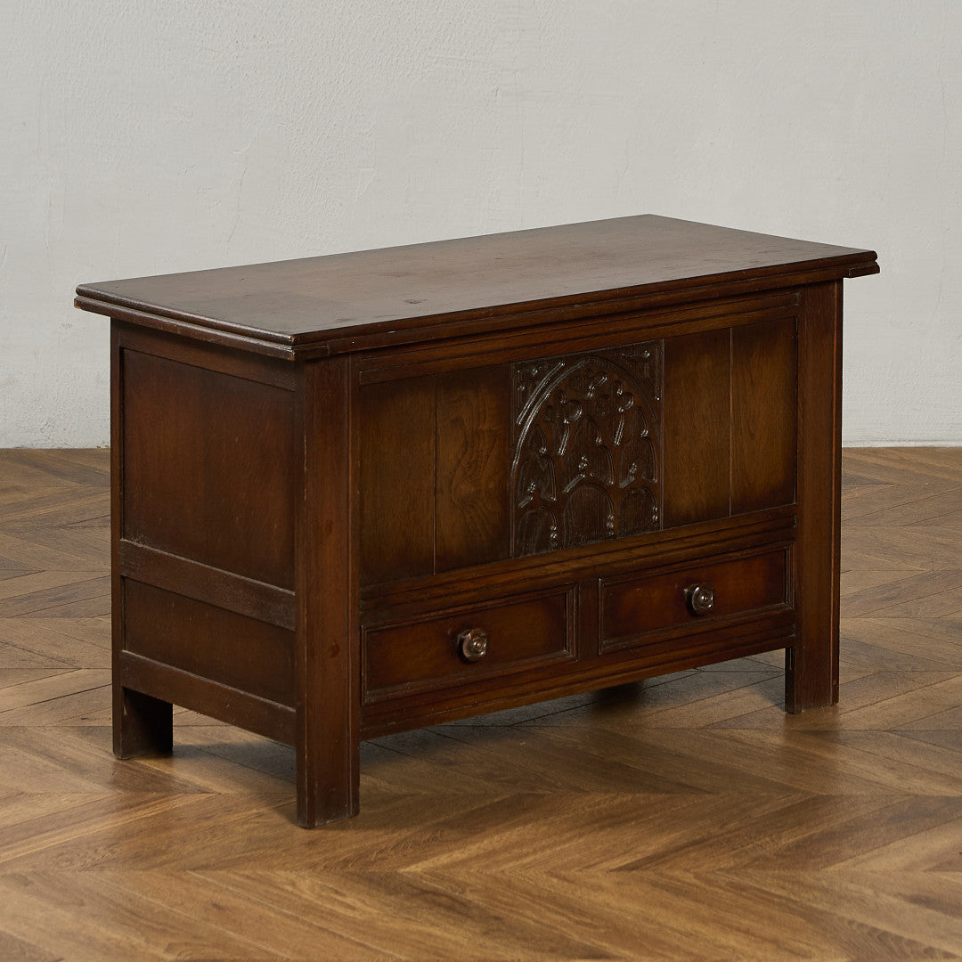 英国 クラシック オーク材 ブランケットボックス