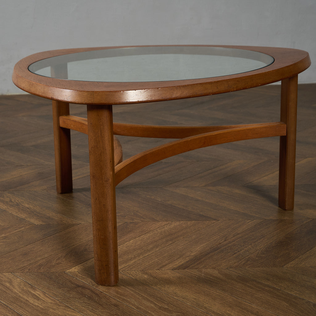 ヴィンテージ トライアングル ガラストップテーブル