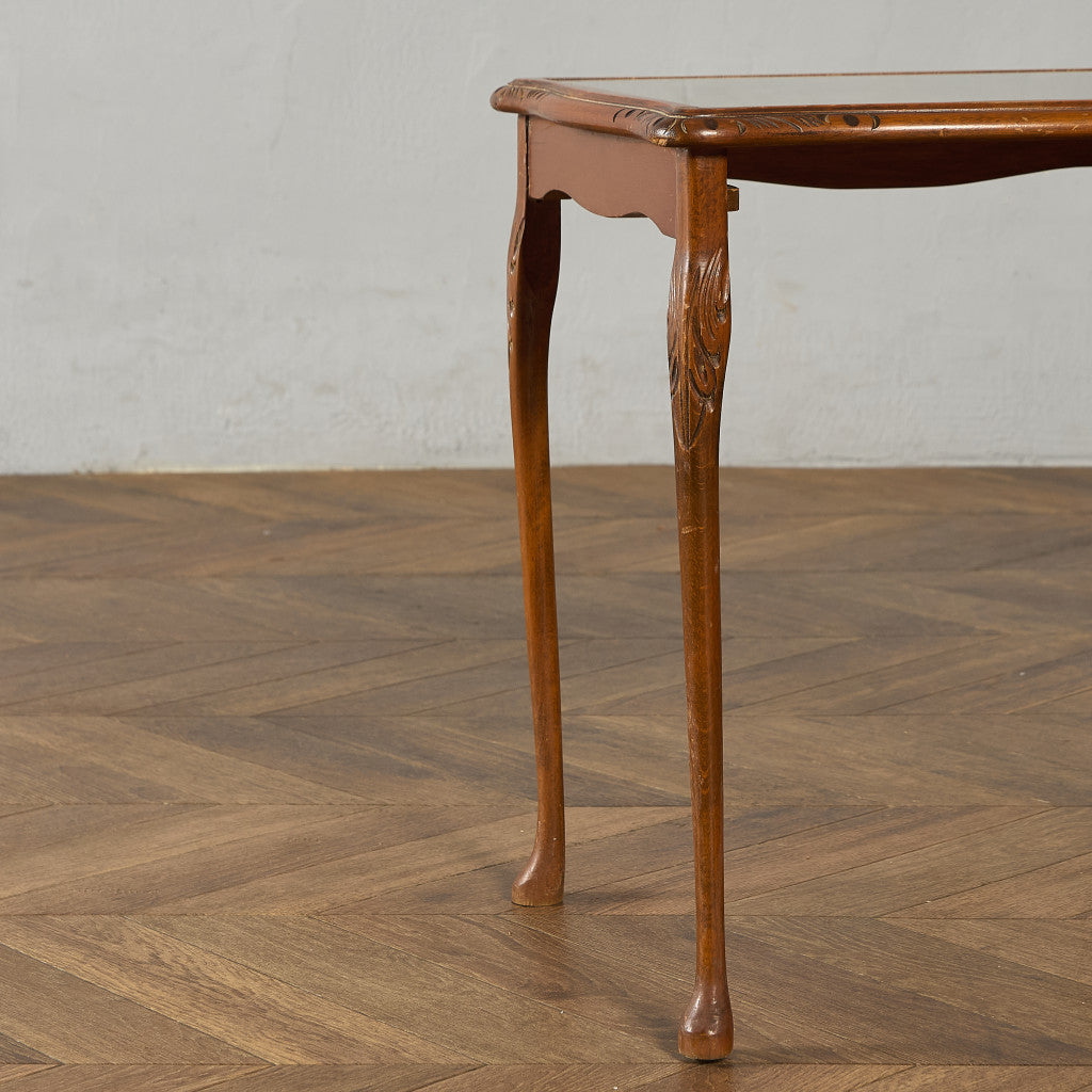 英国 クラシック ガラストップ ネストテーブル #95562