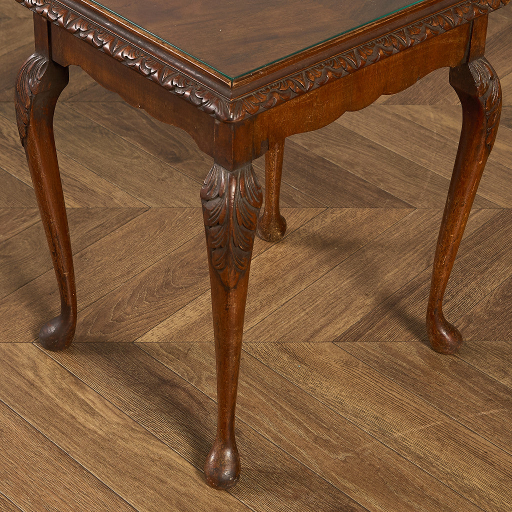 英国 クラシック ガラストップ ネストテーブル