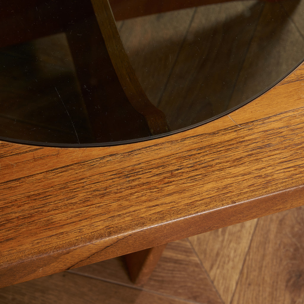 ヴィンテージ スツール付き ガラストップ センターテーブル