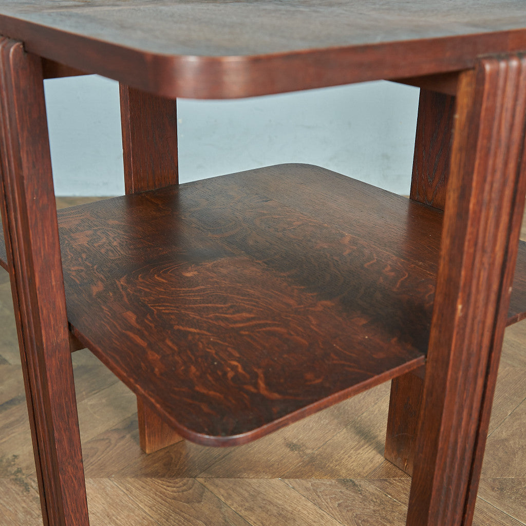 英国ヴィンテージ パーケットトップ サイドテーブル