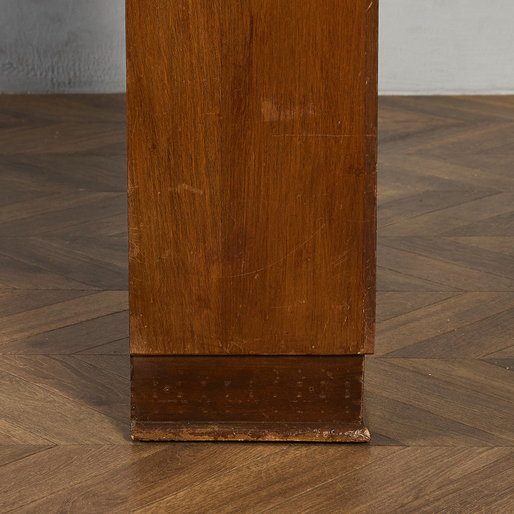 英国 ヴィンテージ ナロー ガラス ブックケース 食器棚