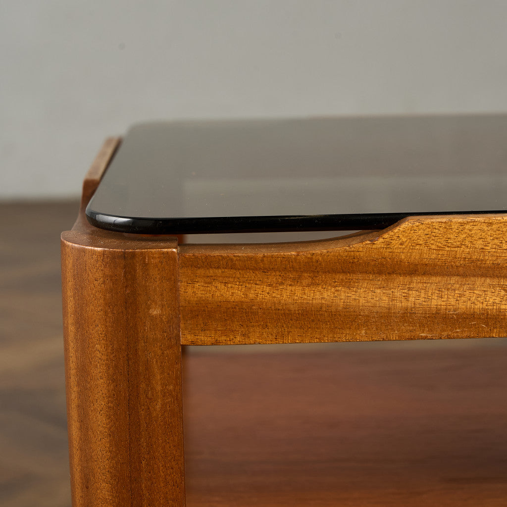 ヴィンテージ スモークガラストップ コーヒーテーブル