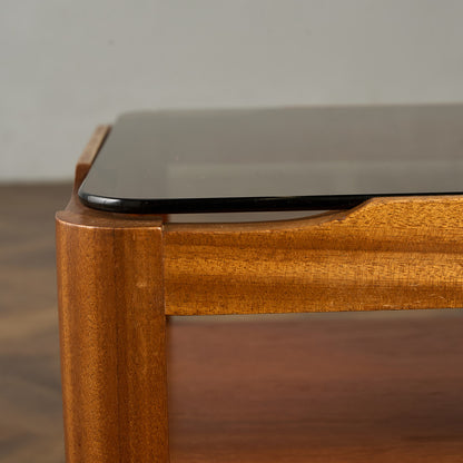 ヴィンテージ スモークガラストップ コーヒーテーブル