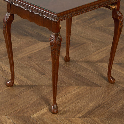 英国 クラシック ガラストップ ネストテーブル