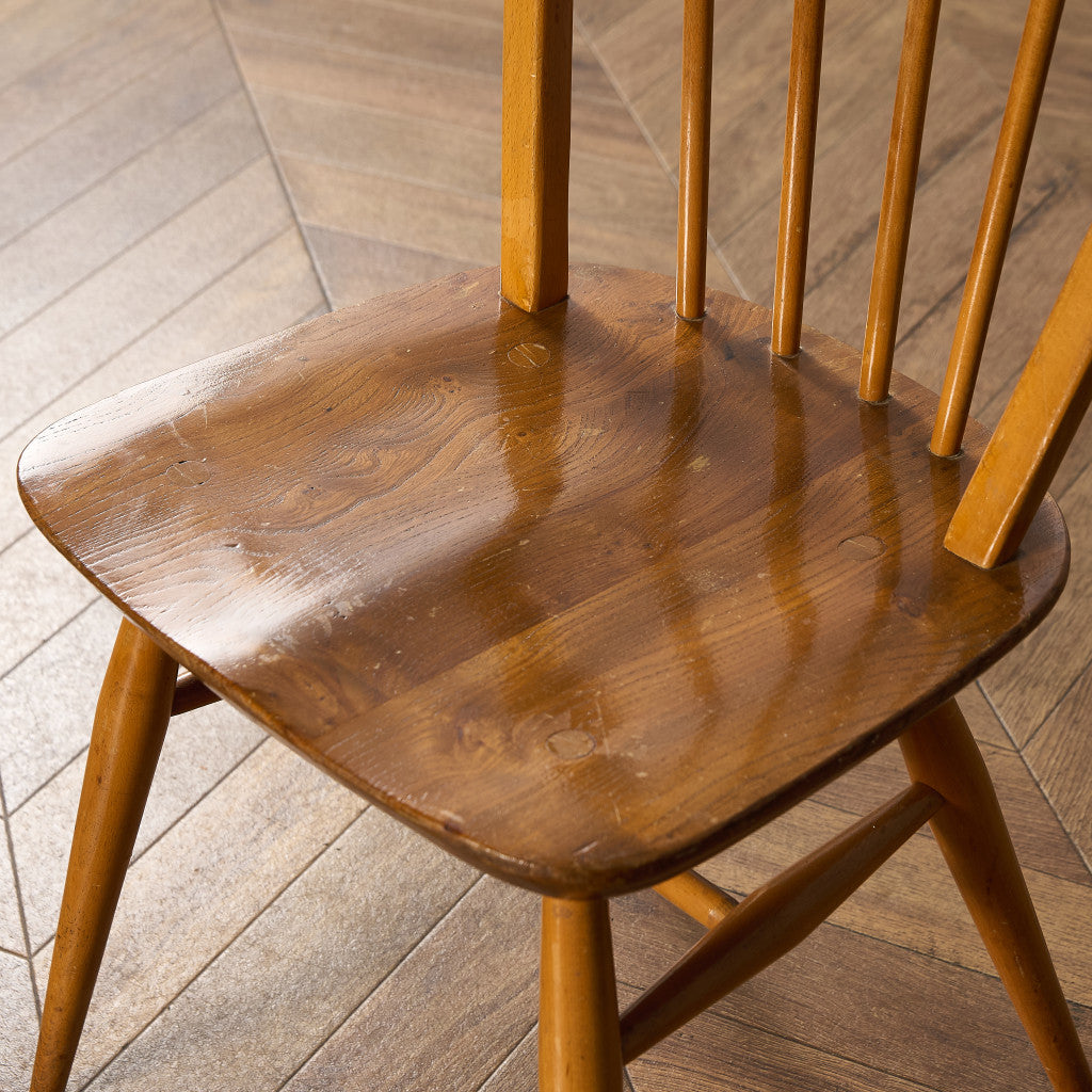 ヴィンテージ 4本 スポーク フープバックチェア ブルーラベル