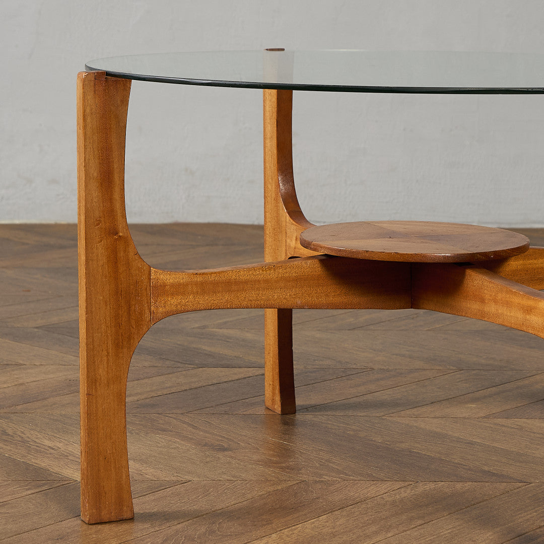 英国 ヴィンテージ ガラストップ コーヒーテーブル #96694 – camori