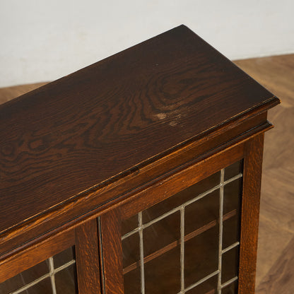 英国 クラシック オーク材 ブックケース 食器棚